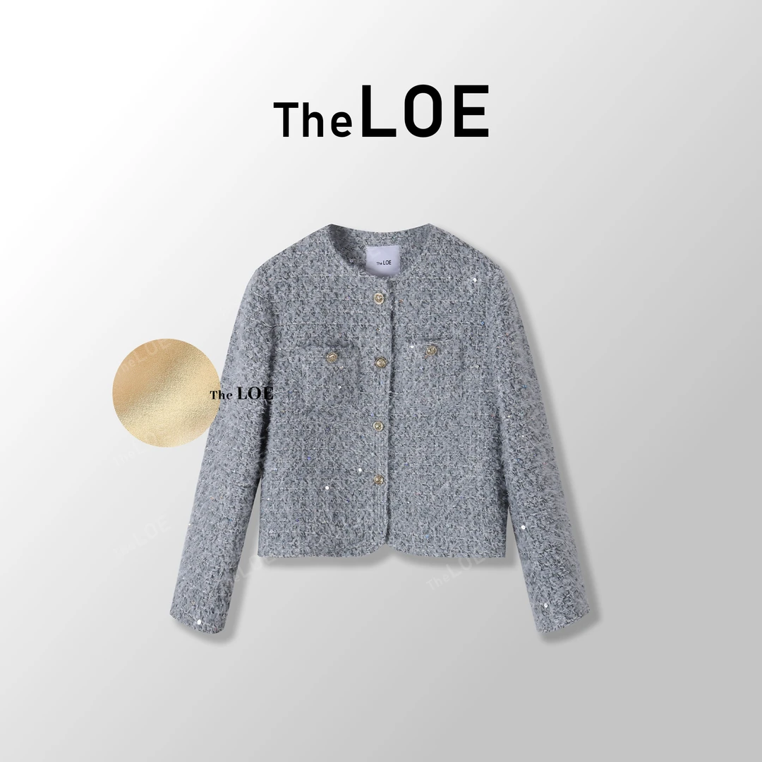 TheLOE/[戴琳香香] 羊毛/亮片粗纺香风外套#02.12W-G3429