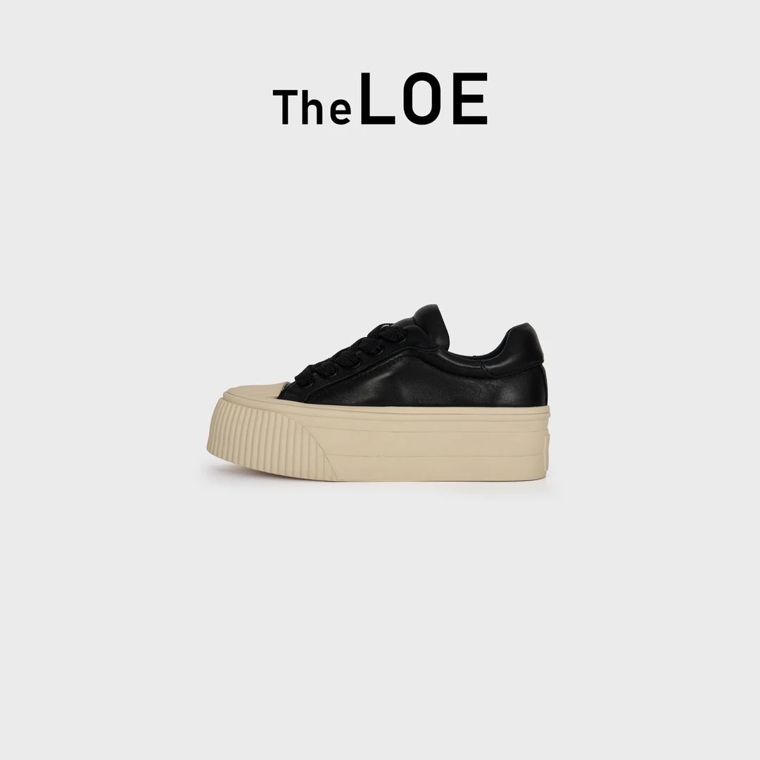 TheLOE/9.3牛皮系带厚底增高百搭时尚休闲饼干鞋#LE-5935-5