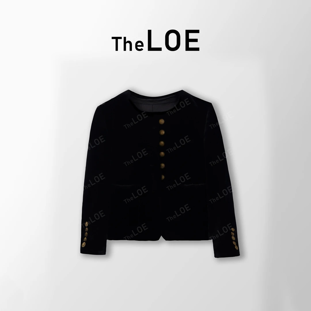 TheLOE/「巴黎黑金」进口百分澳毛绵羊皮圆领皮毛一体外套#LE-PN205