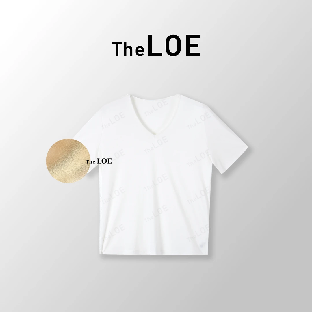 TheLOE/[冰冰T]百分醋酸 凉爽冰感v领短袖T恤上衣#05.22T-G2002