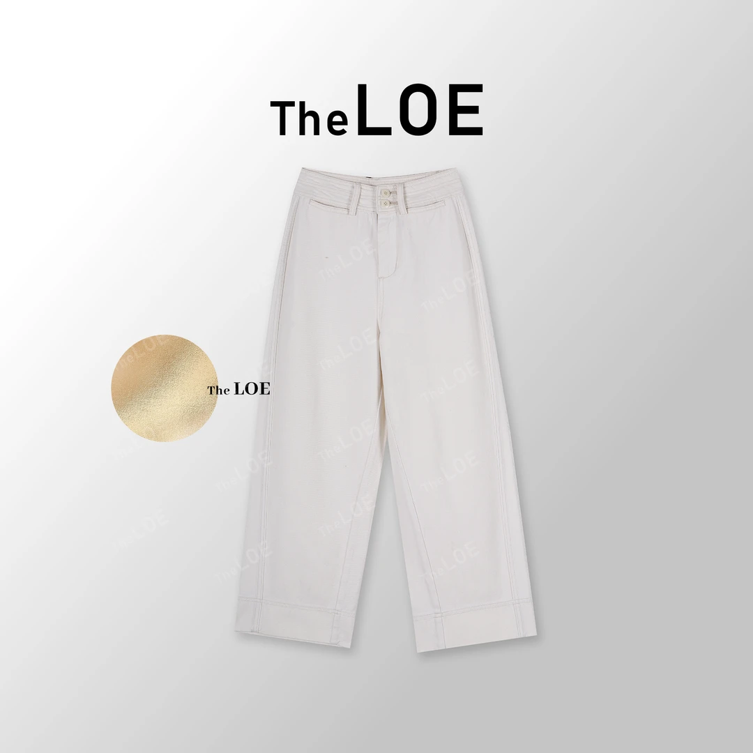 TheLOE/【棉籽白牛】百分棉 百搭高腰牛仔裤#08.12K-G7128