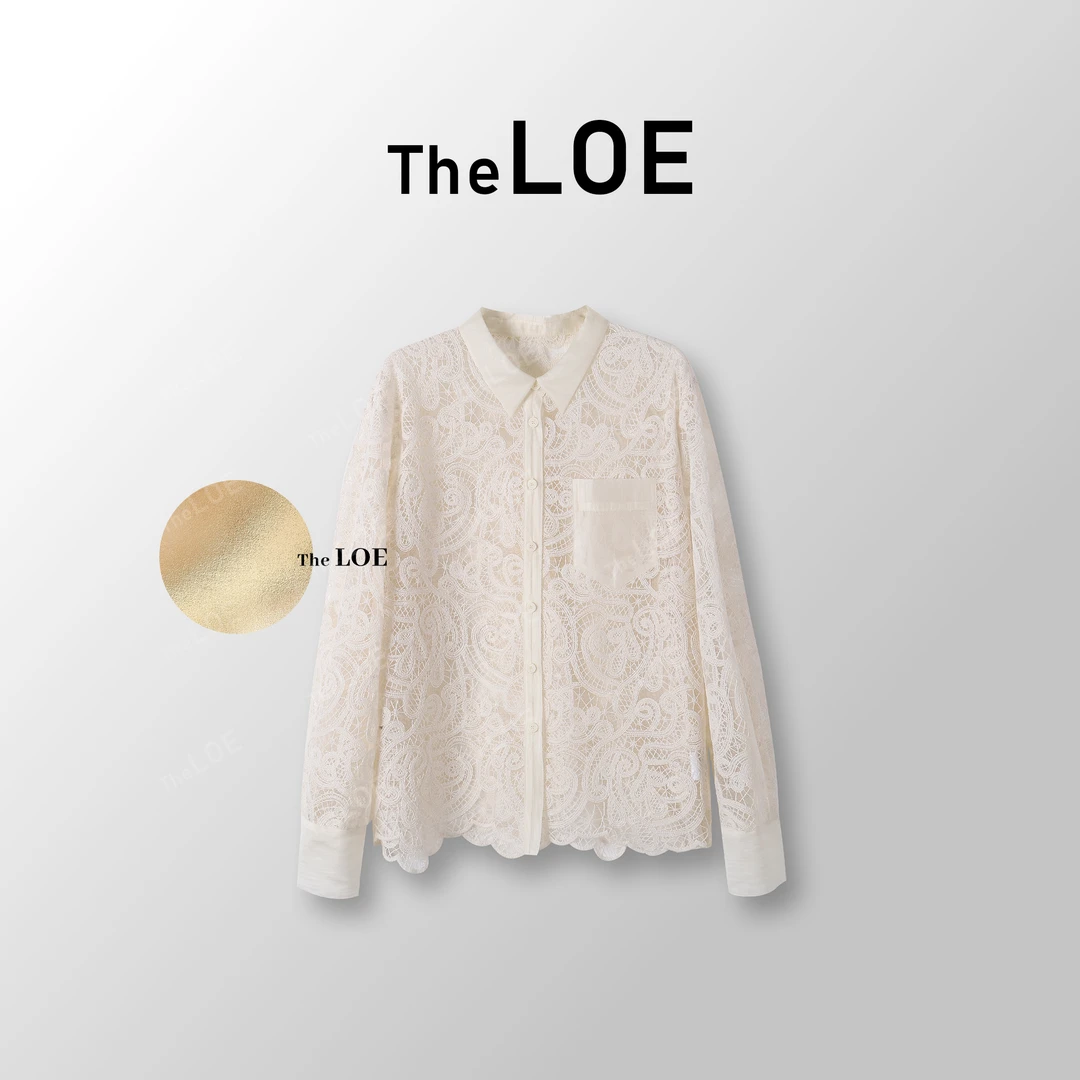 TheLOE/[丽兹下午茶] 翻领钩花刺绣蕾丝长袖衬衫#11.18CS-G3524