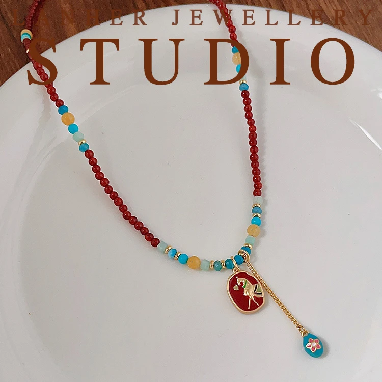 合金项链 【走马观花】原创新中式设计复古百搭项链小众毛衣链X169