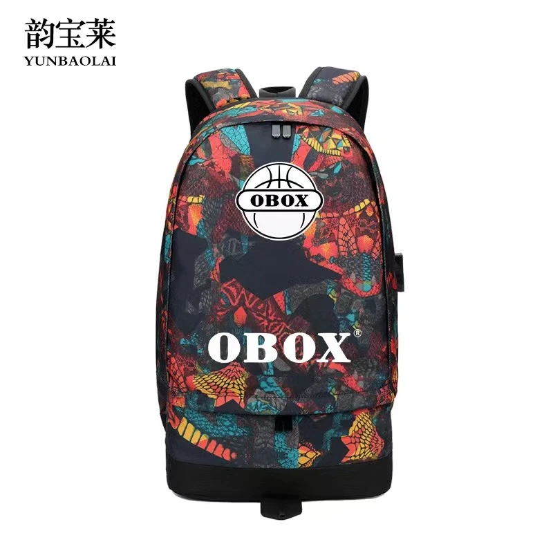 OBOX时尚潮流炫彩运动双肩背包男女学生旅行电脑大容量书包便携