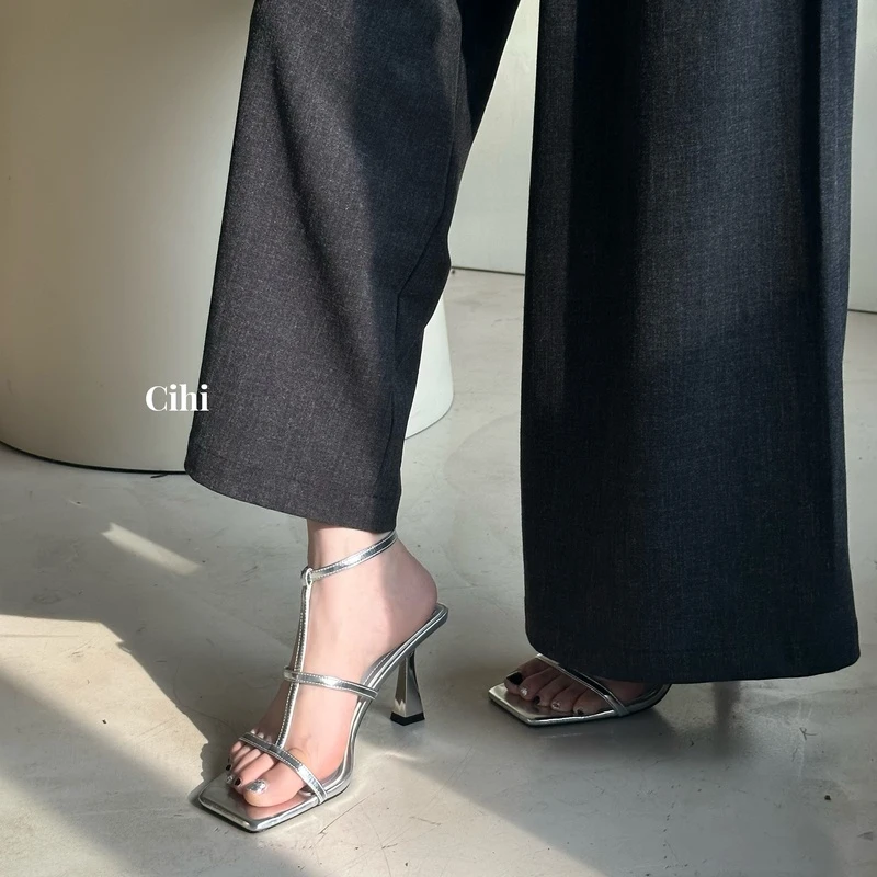 5-505-倚栏待月-法式温柔一字带绑带高跟凉鞋女夏季