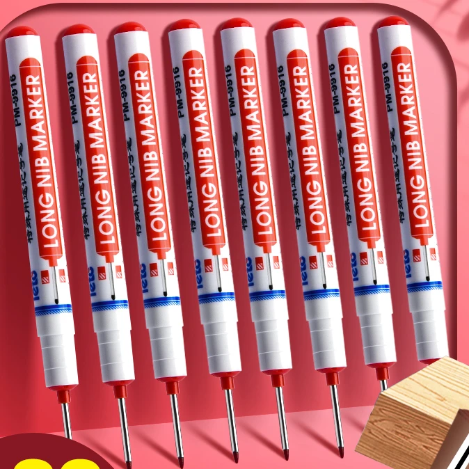 记号笔长头记号笔工地专用加长工程木工防水防油不掉色油性笔长嘴