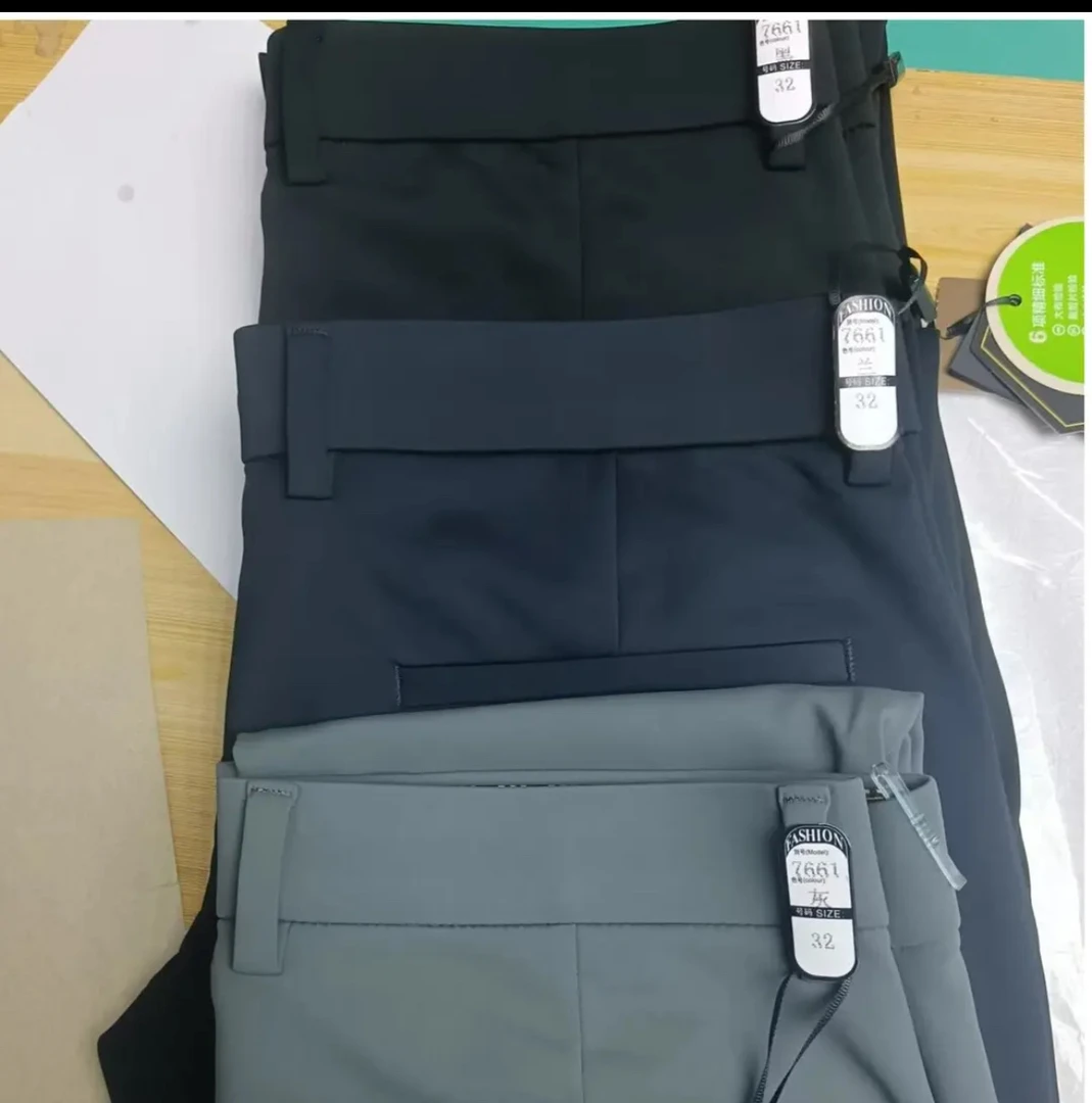 一只花轻奢休闲韩版5仿科技裤直筒简约男士长裤