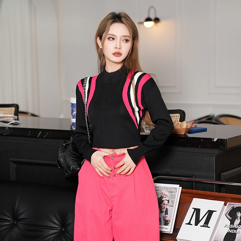 【戴拉专享】艾安琪AIANGEL时尚长袖毛织上衣841337