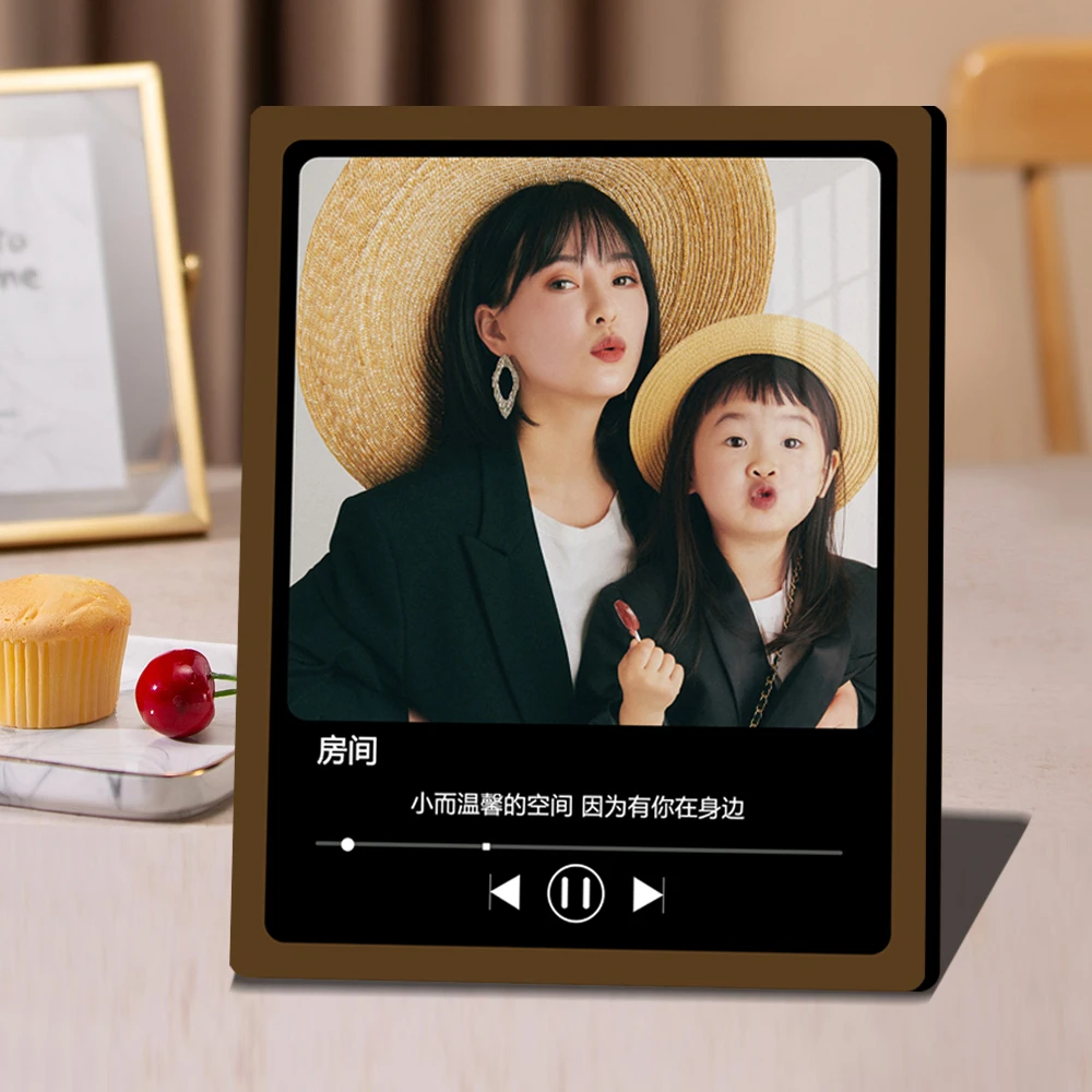 照片定制相框摆台音乐时光儿童写真水晶相框摆台相片打印新婚礼物