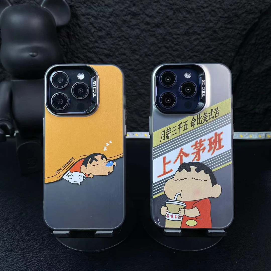 睡觉小新-IMD彩银适用苹果华为荣耀OPPO小米VIVO创意卡通手机壳