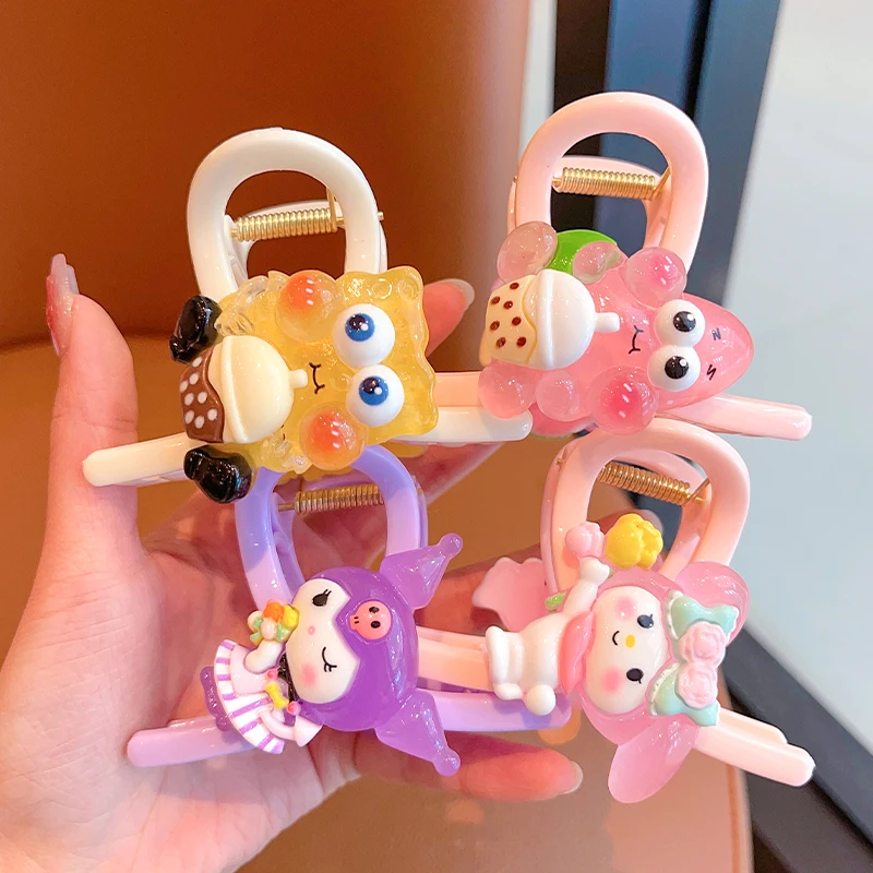 儿童夹子卡通库洛米大号抓夹盘发宝宝可爱童发卡小女孩发抓头饰