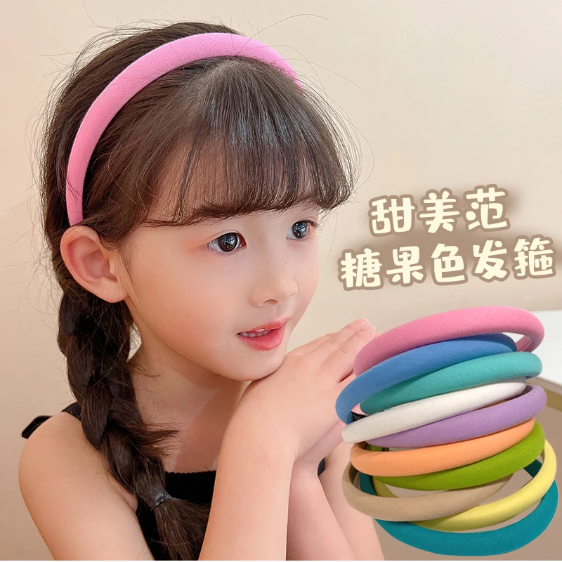 儿童糖果色发箍女童宝宝韩版压发防滑发卡网红公主卡碎发头箍发饰