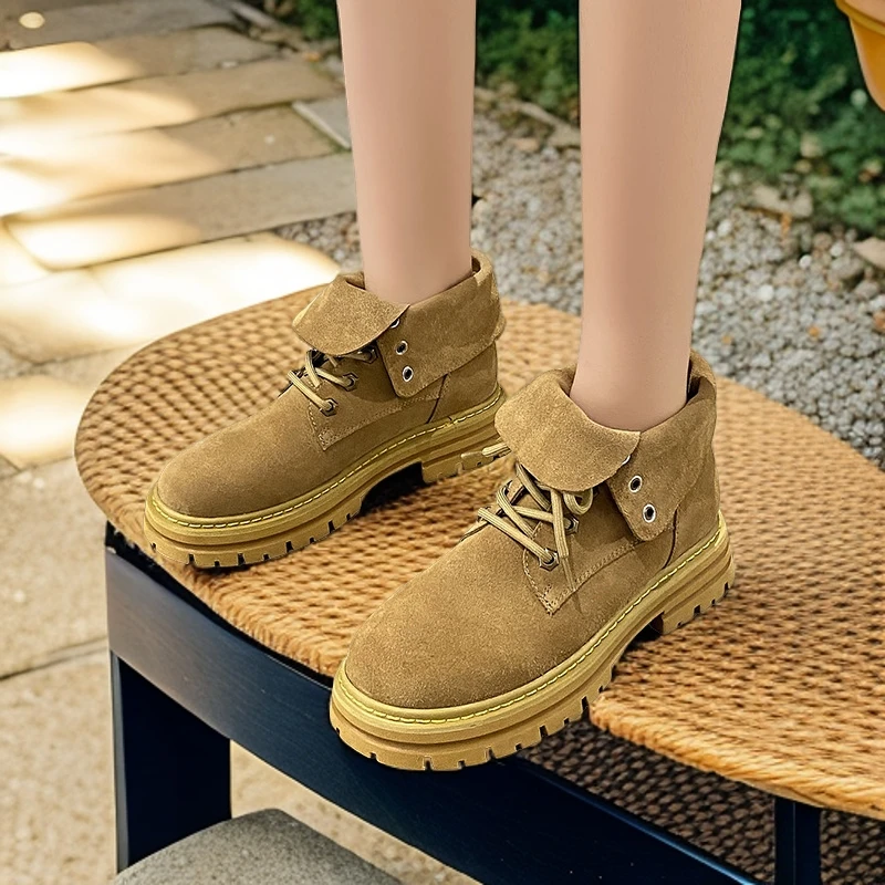马丁靴夏季薄款英伦风冬季靴子时尚休闲百搭厚底系带高帮春秋单靴