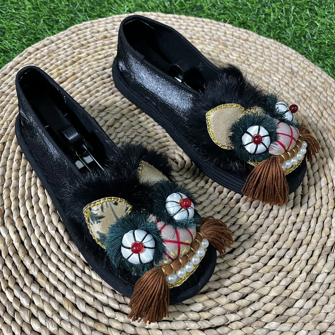 云舄坊虎头老北京手工千层底汉服绣花鞋休闲时尚平底软底透气夏季