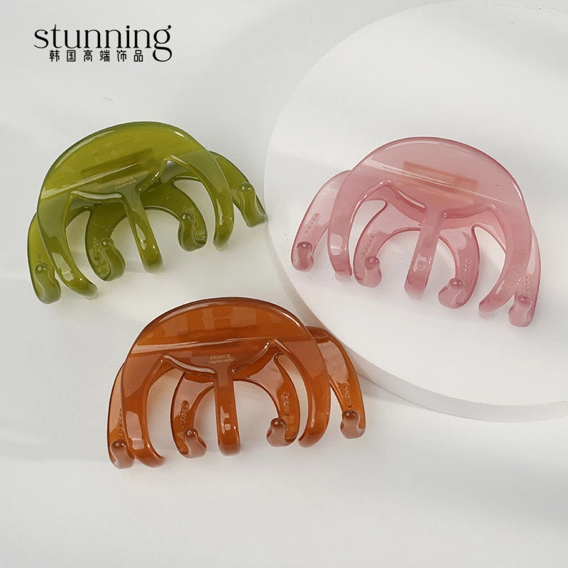 韩国醋酸高级感盘头发抓夹果冻系列超大号发量抓夹法式简约鲨鱼夹