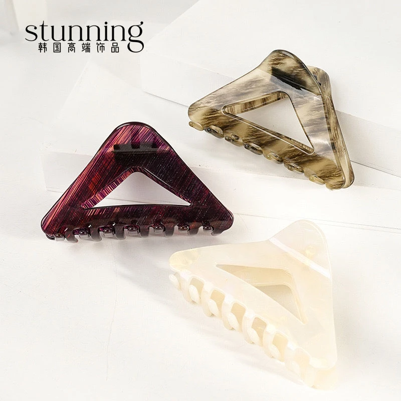 韩国醋酸高级感盘头发抓夹法系优雅气质网红时尚中大号几何鲨鱼夹