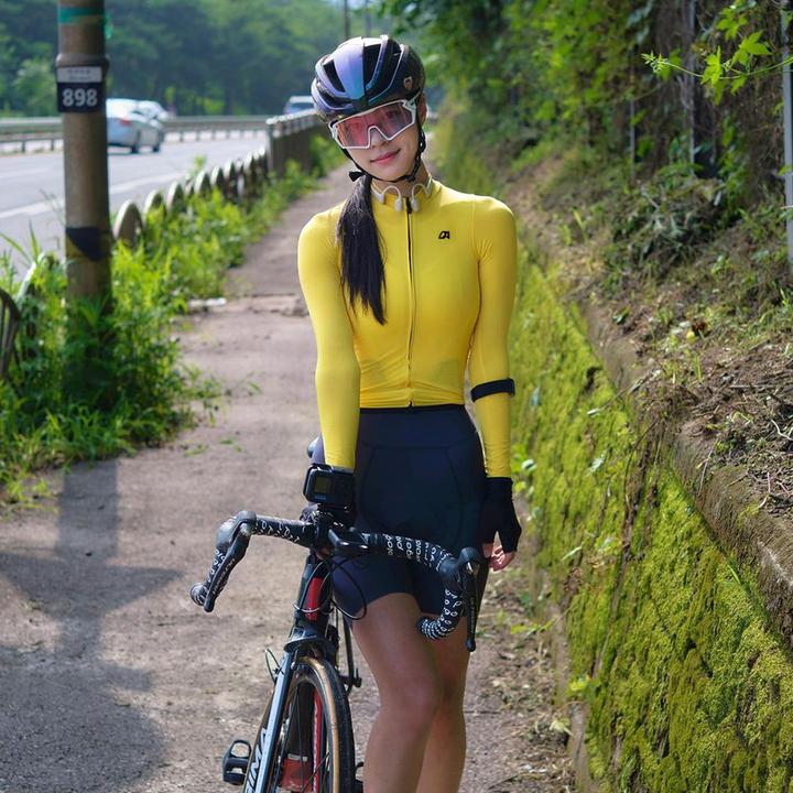 CA 新款骑行长袖透气速干骑行服防晒骑行上衣紧身薄款时尚春夏