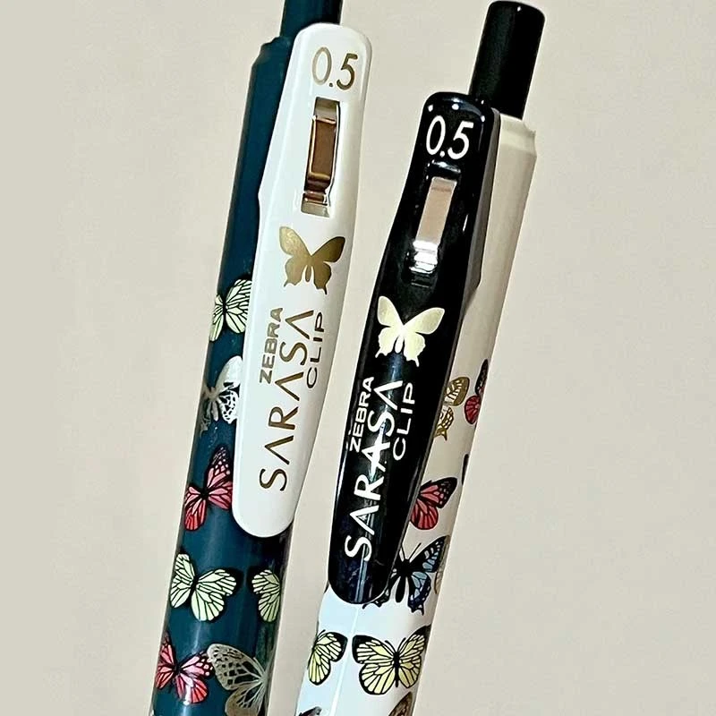 日本ZEBRA斑马金蝴蝶限定JJ15中性笔蜡笔黑色学生用考试水笔0.5mm