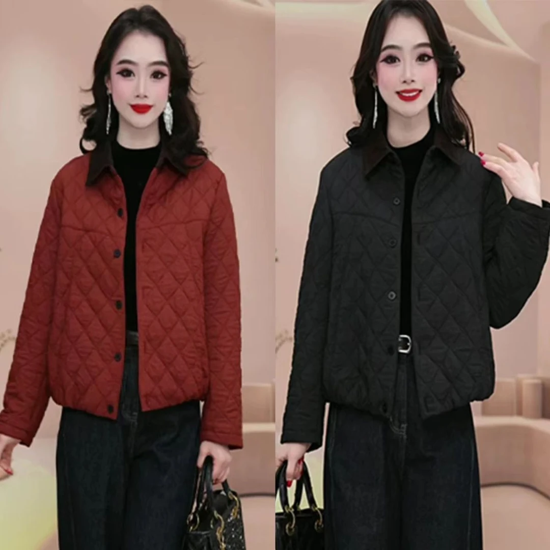 时尚百搭加绒棉服冬季新款洋气减龄棉衣开衫女幢春秋休闲棉袄外套