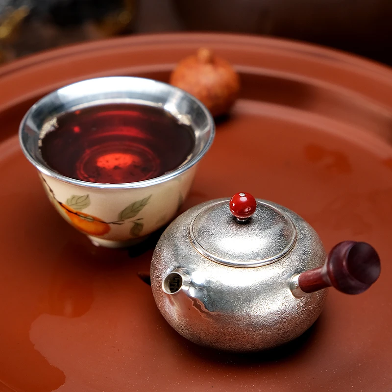 壶尔摩斯《一粒珠》一壶一杯套装足银999纯银侧把迷你小可爱60c