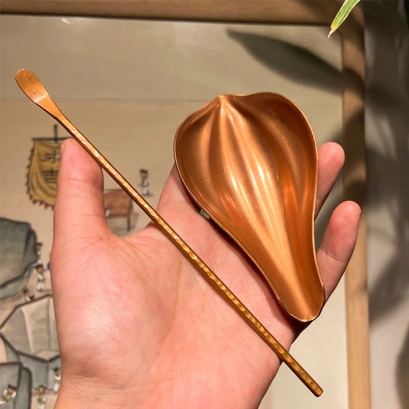 壶尔摩斯 《吉心造物》吉鑫之作 南瓜花瓣造型 茶则纯铜铜匙套组