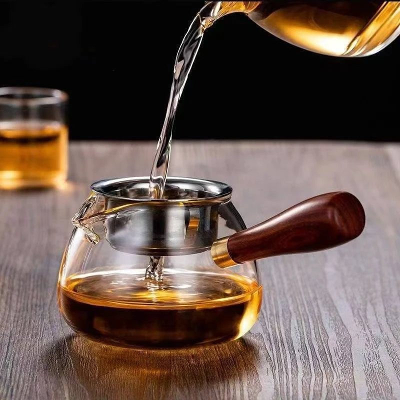 公道杯木把公杯玻璃公杯分茶器公道杯手工耐热透明煮茶茶具绿茶杯