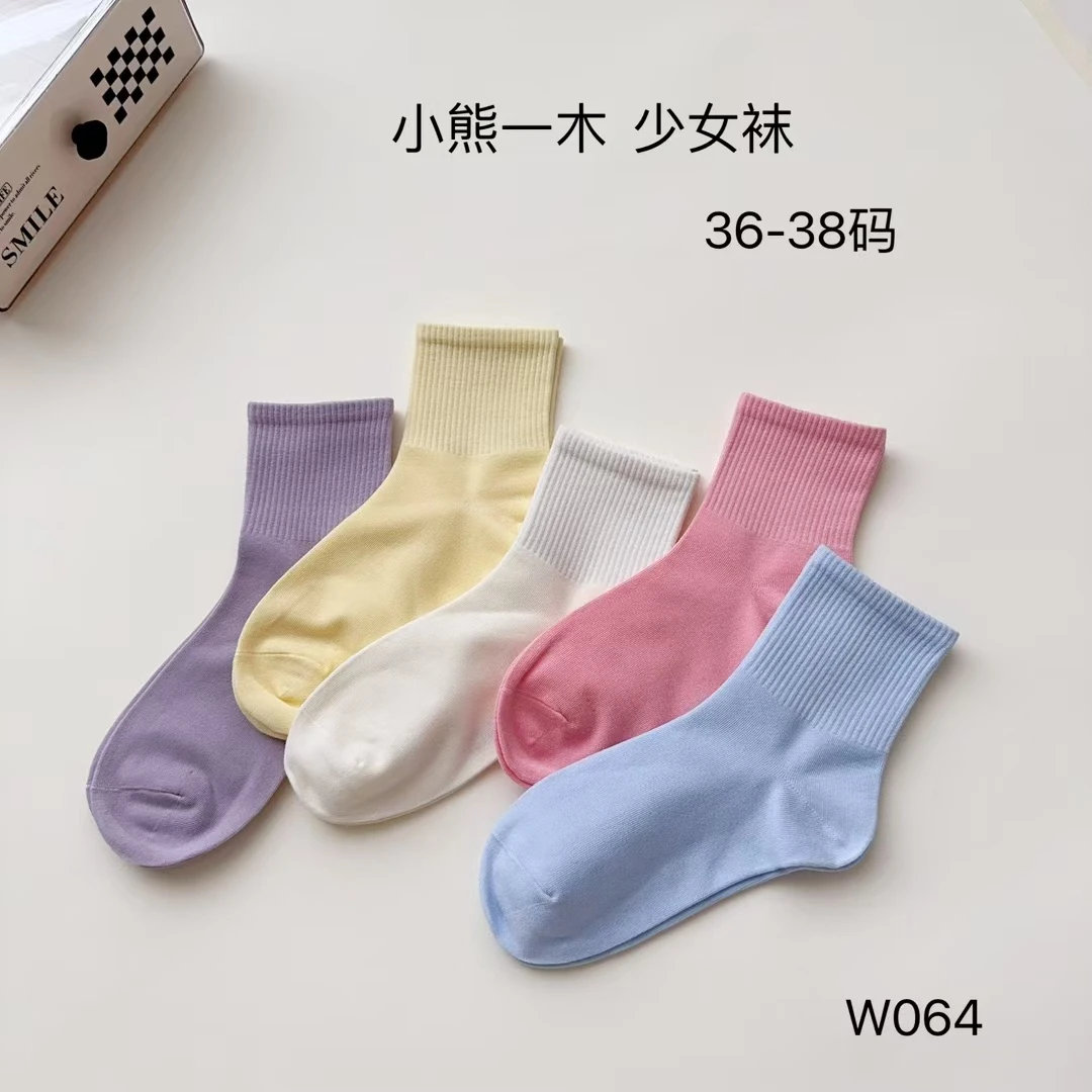 爱嘀嗒小熊一木秋冬款少女袜儿童大码童袜运动可爱风潮袜百搭ins
