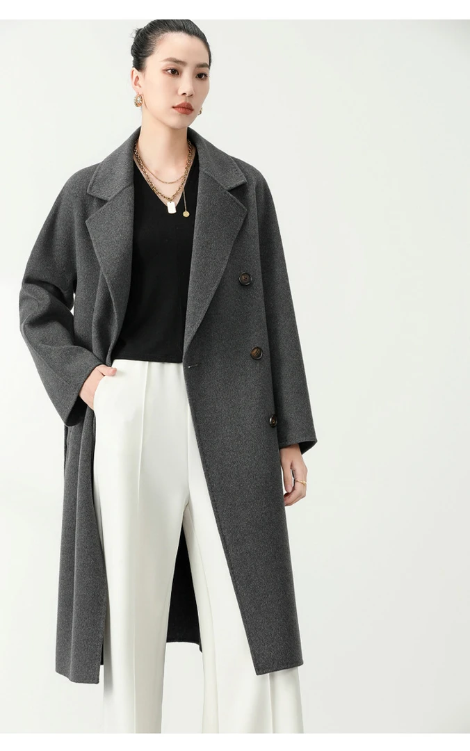 高支高密羊绒羊毛大衣长款经典时尚纯手工轻奢高订双面呢SR3801