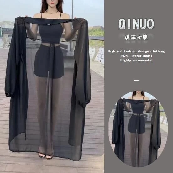 最新款网红中长款风衣防晒衣女夏宽松百搭轻薄腰带休闲开衫外穿