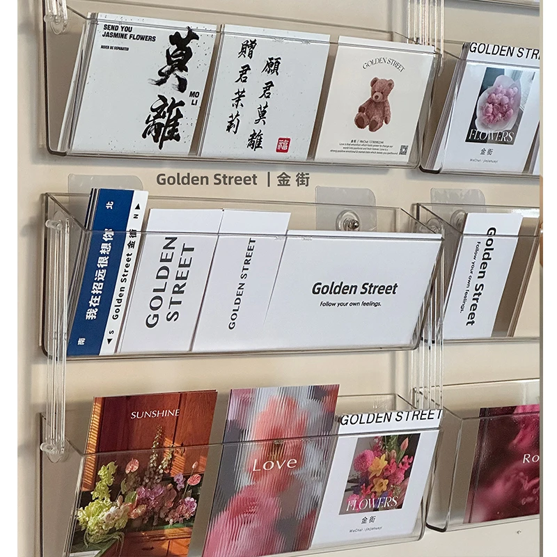 【仅有】卡片收纳盒悬挂式置物架花艺工具双层可拆卸亚克力收纳架