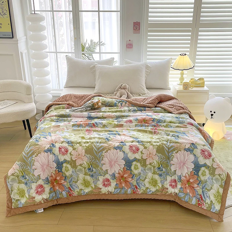 免费试睡15天！秋冬时尚印花秋日如梦绒豆豆被子150cm*200cm