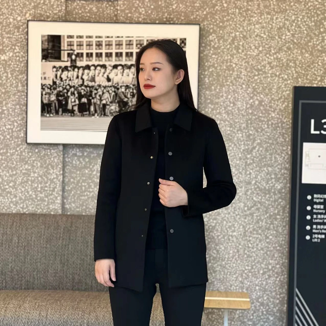 T&X/梯形男士秋冬修身两色羊毛翻领风衣外套0017