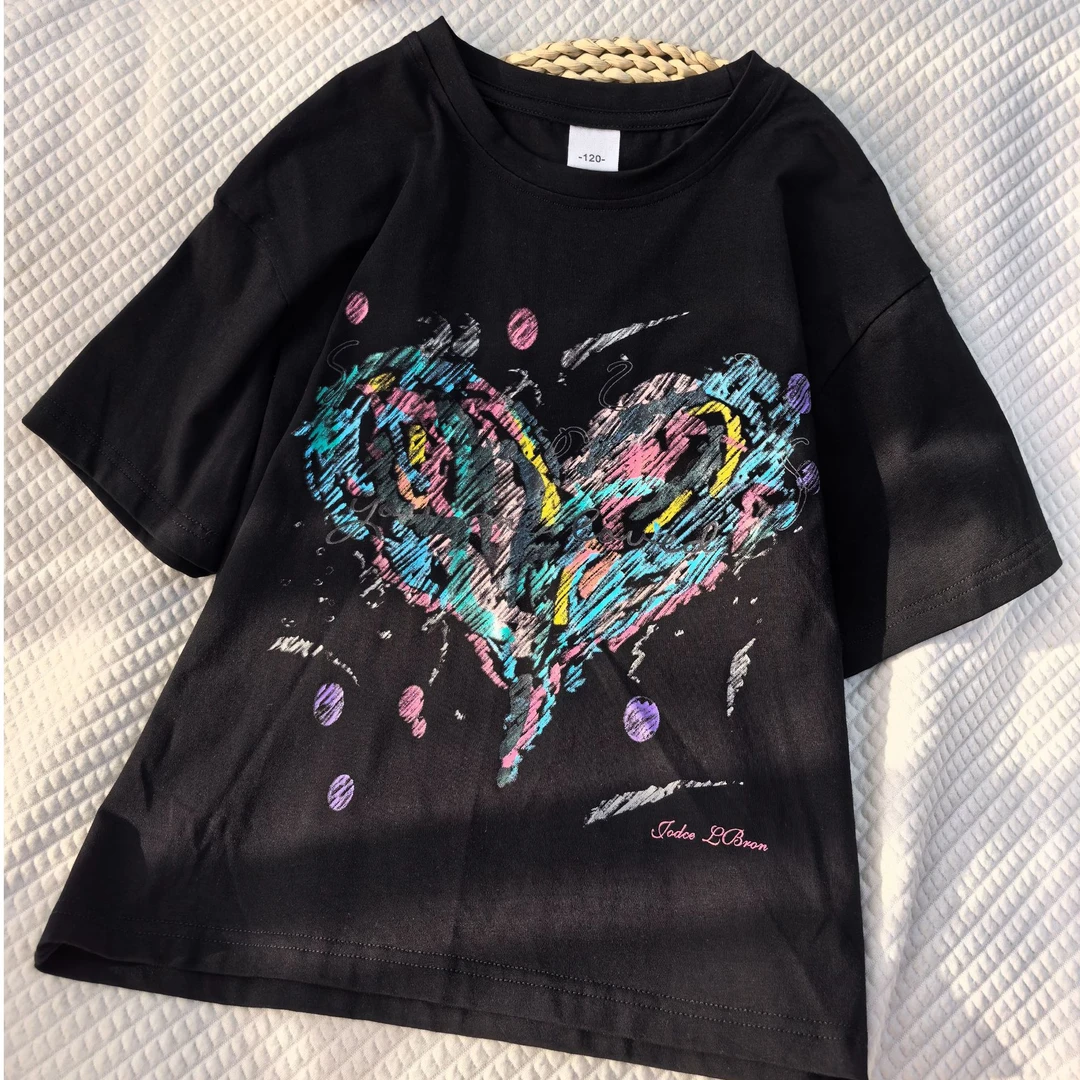 C13113心形印花短袖