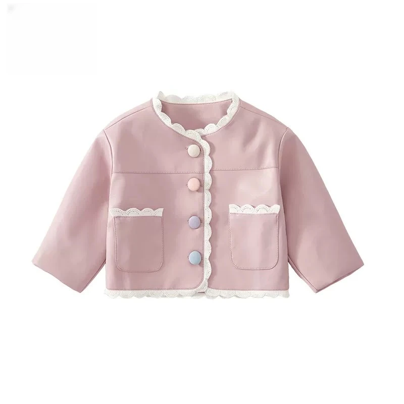 31132奶糖花边皮衣