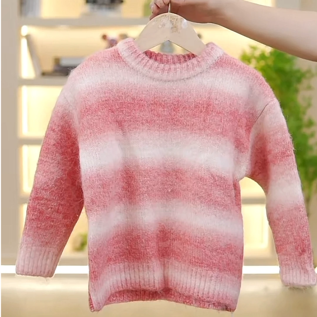 7225粉色渐变色毛衣