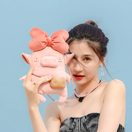 芽小七原创设计手工制作猪美丽手机包单肩斜挎小包包可爱迷你女
