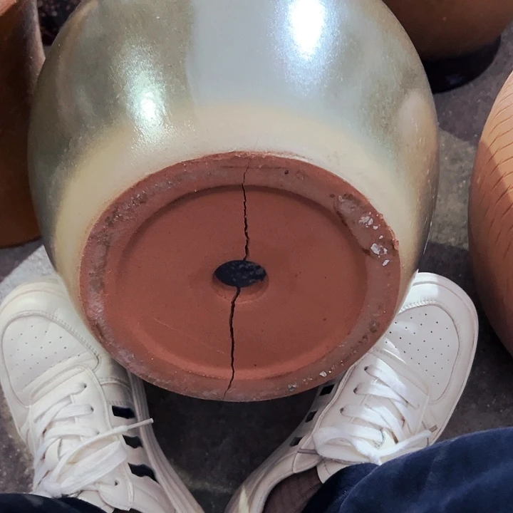 紫砂花盆高约28口约26瑕疵一个