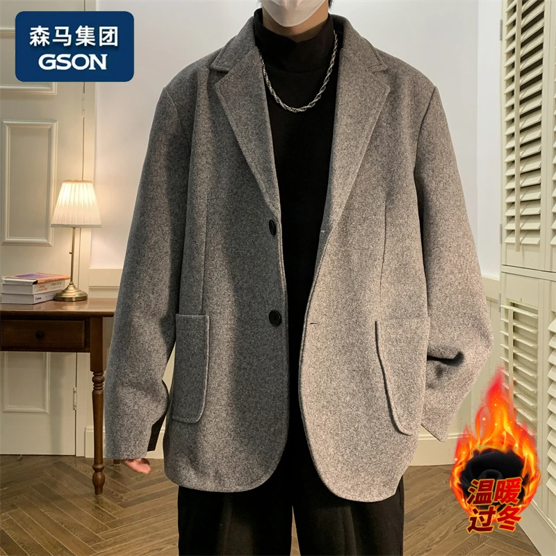 WASUUP ITITIT呢外套男士新款加厚保暖宽松休闲时尚上衣