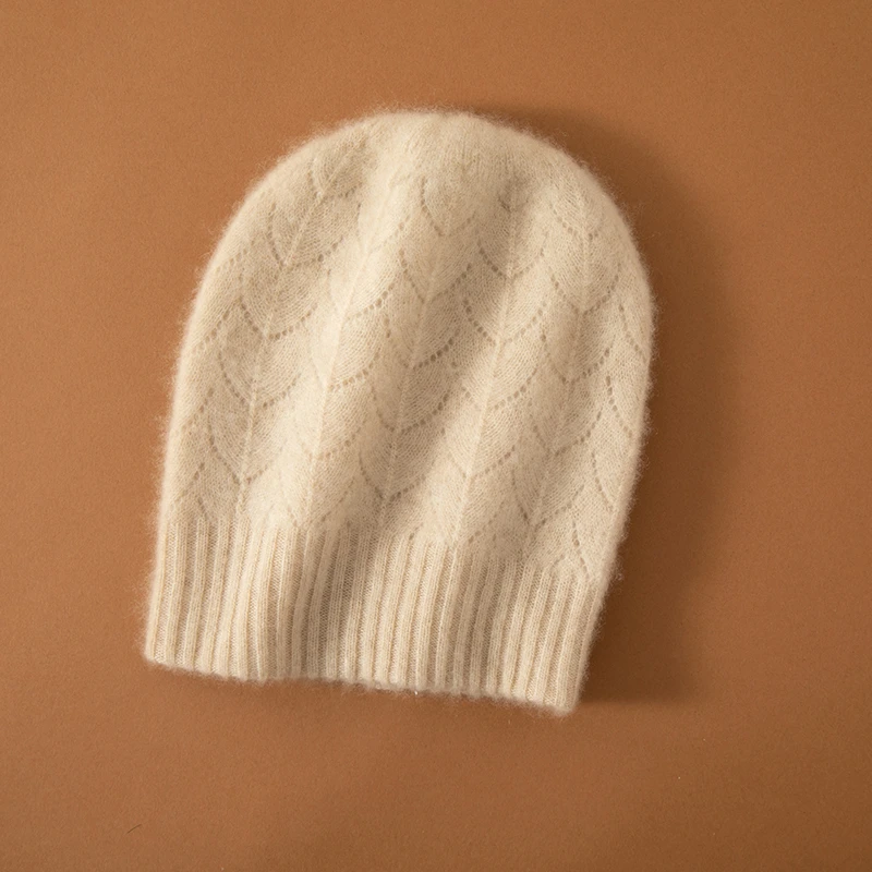 时尚镂空双面可以戴的羊绒帽休闲针织帽秋冬针织帽