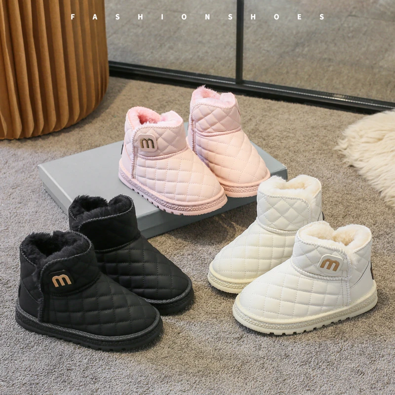 2023冬季新款女童宝宝软底雪地靴加厚保暖冬鞋男童时尚防滑童靴