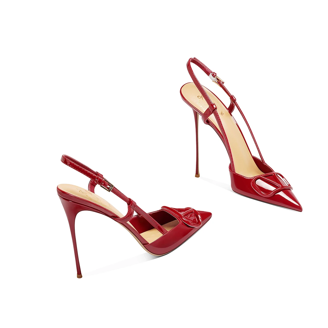 气质红色包头法式2025小众高跟鞋百搭时尚新款鱼嘴尖头包头凉鞋