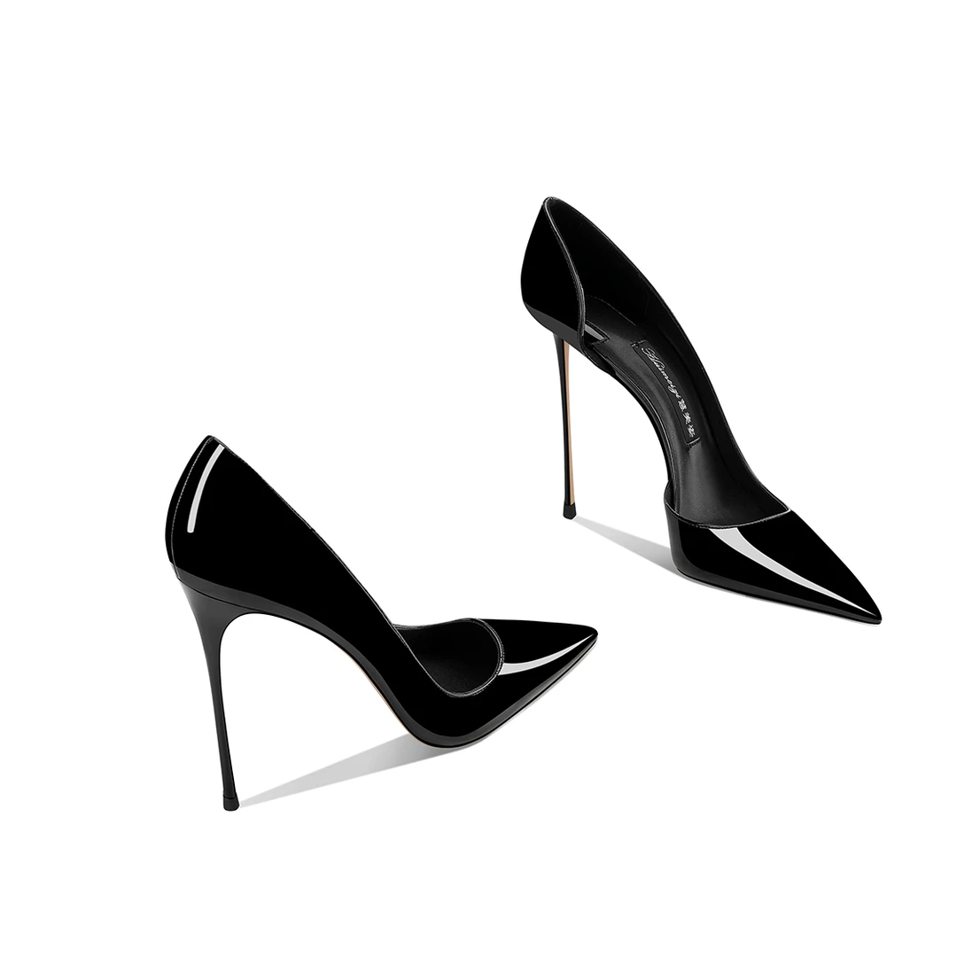 爆款细跟高跟鞋黑色职业2025秋季新款尖头洋气软底超浅口高级感