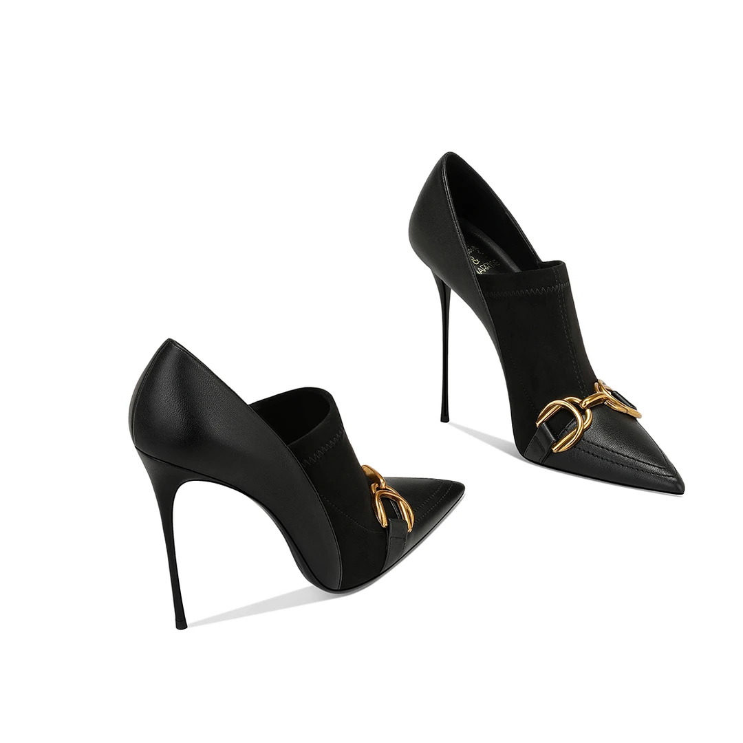 深口高跟鞋黑色小众高档法式轻奢气质2025秋季新款尖头浅口单鞋女