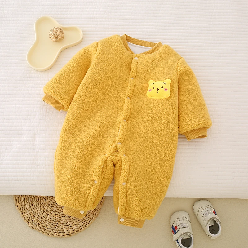 新生婴儿冬装宝宝连体衣秋冬季哈衣爬服加厚夹棉衣服外出服抱衣