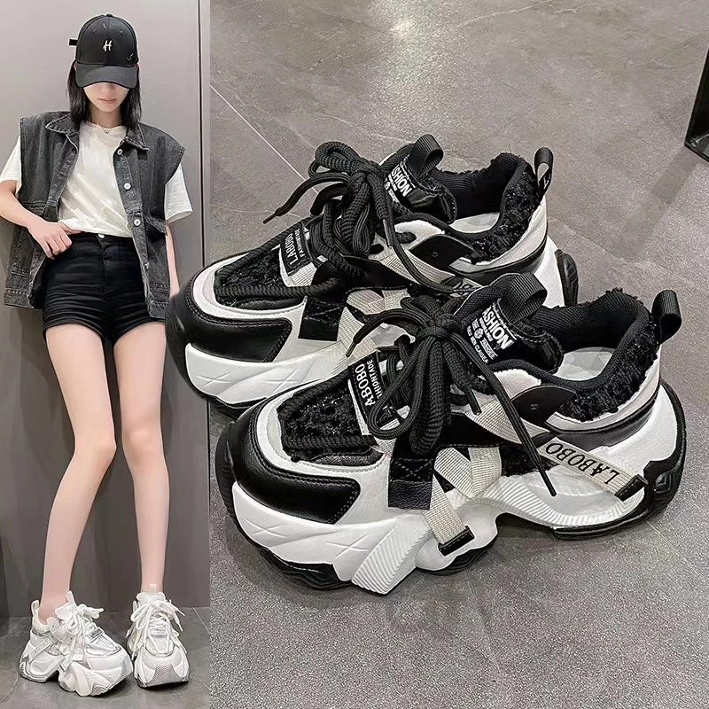 子轩大码女鞋40-43时尚亮片老爹鞋