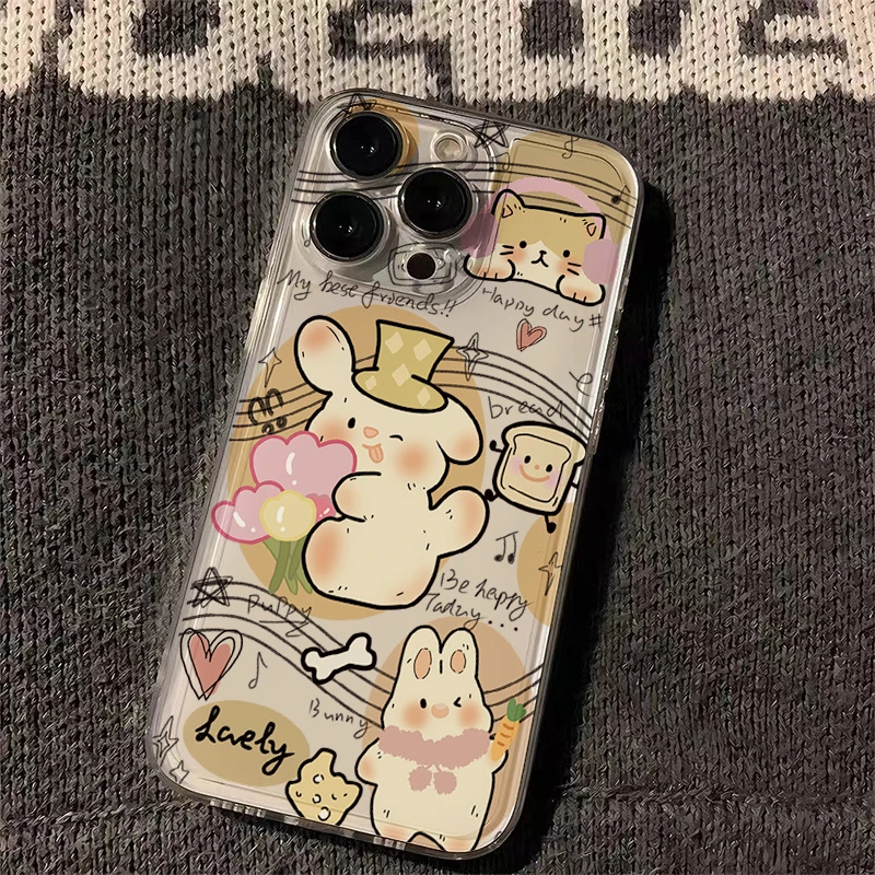 音乐兔子太空壳适用苹果15手机壳iPhone14promax全包13高级12/11