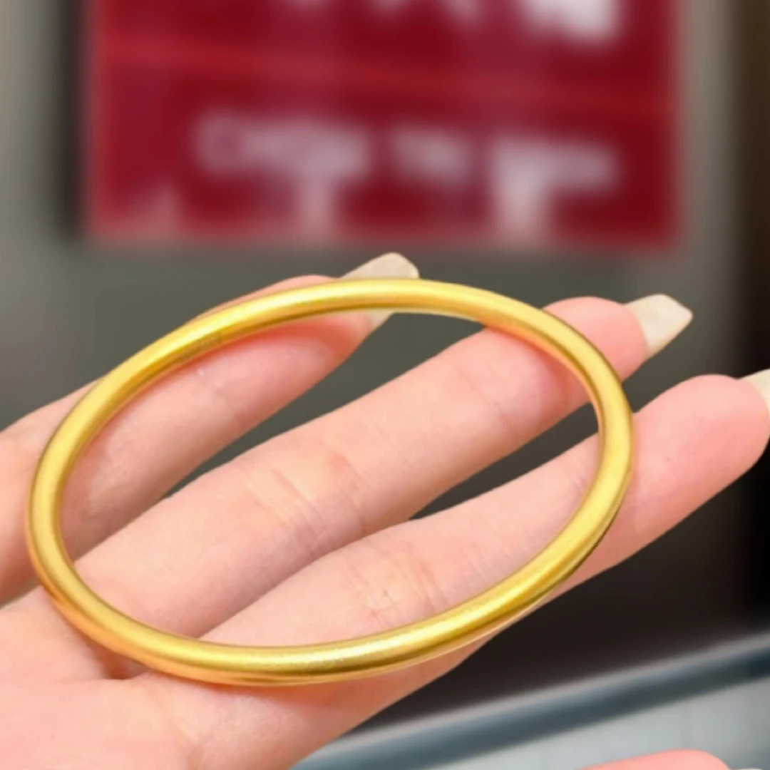 铜合金手镯 定制版 5mm素圈手镯时尚简约轻奢磨砂实心