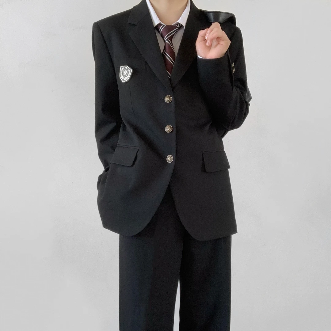木村叔dk原创日系西装外套男生春秋季中长款休闲西服学生制服套装