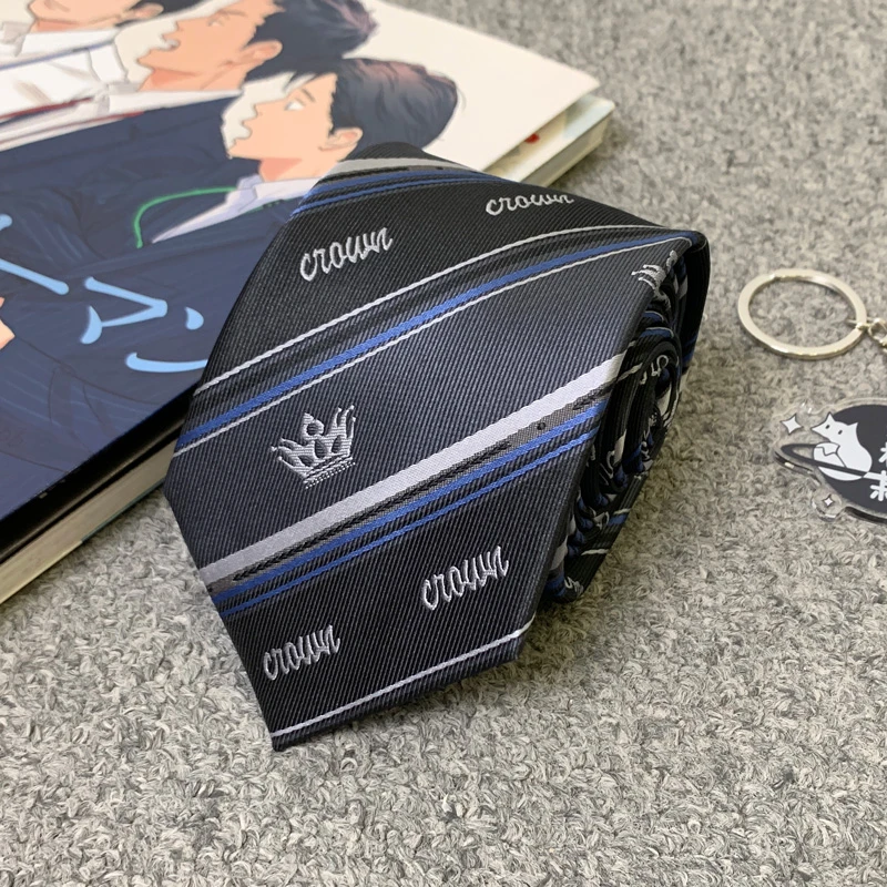 木村叔dk日系原创条纹手打领带深绀灰色小众设计校供衬衣搭配领带