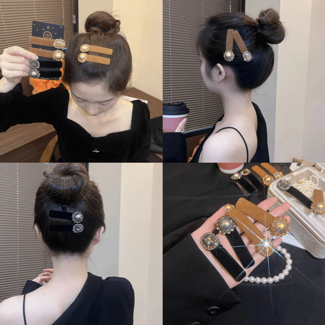 复古雅丹风发夹女气质优雅后脑勺碎发bb夹子高级感刘海侧边夹发卡